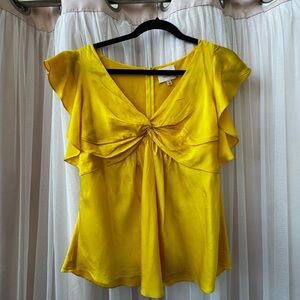 Cinq à Sept Golden Ruffle Top